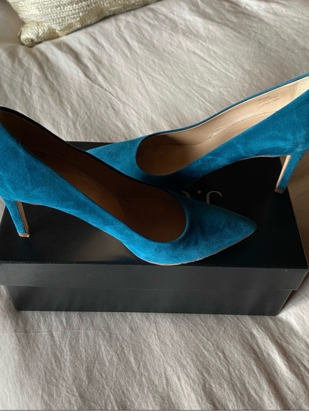 Jcrew NWT Teal Pointed-Toe Women’s heel pumps sz 6 sophia style - Picture 5 of 9